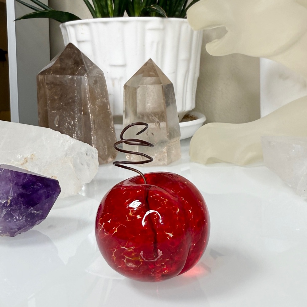 Thames Glass Cherry Fruit Decor With Bendable Wire Stem